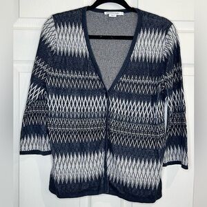 Pendleton Women’s Sweater -  Blue/Gray Linen Blend - Size Large